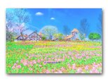 「春のよろこび」　ほっこり癒しのイラストポストカード2枚組　　　No.1010の画像