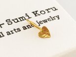 小さなハートの純金ピアス◇K24 Pure Gold Heart◇純金ピアス/ホック・クリップ◇片耳の画像