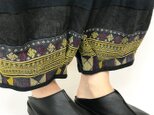 L～LLサイズ、ジョムトン手織り綿のもんぺ、ヤオ刺繍付きパンツ黒、オールシーズン