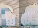 【MUさま 受注制作品】白い刺繍生地とﾊﾟｯﾁﾜｰｸのがまぐちの画像