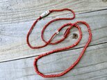 *happy price*古のネックレス@ホワイトハート REDとクリアRED 84センチ