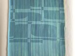 絹手染ハギレ（32cm×38cm 渋青薄緑）の画像