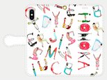 人文字でお名前入れ！③　＜love　music＞　iphone　5s/6/6s/SE/7/8/X/XS/11　手帳型の画像