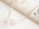 14KGF Pastel Stone Necklace (Rose Quartz) 【20％OFF】の画像