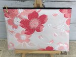 京都・西陣織・金襴の生地で仕立てた和柄のポーチ 20cmファスナー     Lサイズの画像