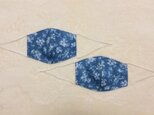 2枚セット 小花柄ダブルガーゼマスク大人用ブルー系の画像