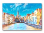 「色鉛筆が会話する街並み」　ほっこり癒しのイラストポストカード2枚組　No.1030の画像