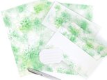 雪の結晶B5サイズレターセット ～グリーン～
