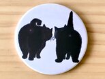 猫さんのお出かけ缶バッチミラー「クロニャンコとクロニャンコ」の画像