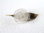 薔薇のブローチ（一葉・ツートーン）パール入りの画像