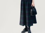 いつまでも心惹かれる 上質なタータンチェックを楽しむ ロングスカート 紺 緑 ブラックウォッチ ●LYDIE-SK●