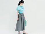 岡山デニム おとなグレーでシックに ライトグレー ギャザー ロングスカート ●ANIS●の画像