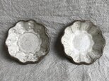 粉引きの花豆皿 2枚セットの画像