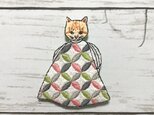 猫刺繍ブローチ＊茶トラの画像