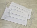 ハンドメイド布マスク2枚セット（ホワイト）の画像