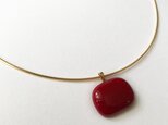 Glass necklace red s 01の画像