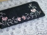 L型長財布デニムラメ刺繍リバティガーデン　タッセル付の画像