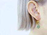 ヴィンテージガラスボタン ピアス vintage btn earrings <PE8-0420>の画像