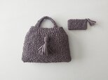 satin ribbon knit mini bag (geige)