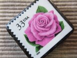 アメリカ 薔薇切手ブローチ 6122の画像