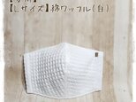 【夏用】(Ｌ)綿ワッフル(白×Y)＊ワイヤ入立体マスクの画像