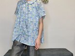 花柄ブラウス(ブルー)