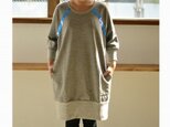 cable motif one-piece (blue)の画像