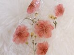 【全機種対応】桜とかすみ草の押し花スマホカバー♡iPhoneもAndroidもの画像