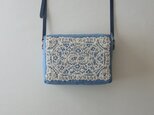 antique france lace shoulder bag (blue)