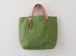 手染め帆布トートバッグSサイズ　□草緑色□の画像