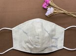 送料無料　ワイヤー入り　白大島とダブルガーゼのリバーシブルマスク　E