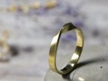 つや消し ブラスツイストリング ワンポイント 3.0mm幅 マット 真鍮｜BRASS RING 指輪 シンプル｜260の画像