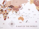 寄木風木目調のおしゃれな世界地図ポスターB2の画像