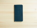 牛革 iPhoneSE2 カバー  ヌメ革  レザーケース  手帳型  ネイビーカラーの画像