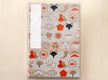 [受注生産品] ご朱印帳　芳名帳　「柴犬・寳尽くし」胡桃色