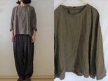 【受注制作】トープ　天日干し60薄手リネン　ゆるり長袖プルの画像