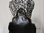 『受注製作』牛革　がまぐち　sorisso bag ブラックの画像