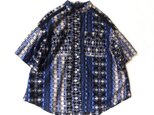 コットン・アラベスク・パネルプリントー・スタンドカラーシャツの画像