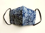 天然藍の型染めリバーシブルマスクの画像