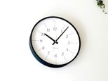 KATOMOKU plywood clock 18 km-110BKRC ブラック 電波時計 木製 曲げわっぱの画像