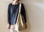 ワンハンドルbag    ベージュ＋白の画像