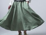 【wafu】Linen Skirt リネン サーキュラースカート/青磁鼠(せいじねず) s002f-snz1の画像