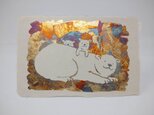 ギルディング和紙葉書　polar bear シロクマ　黄混合の画像