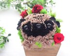 花っぷりフラワーペット【パグ】プリザーブドフラワー　カーネーションの犬　母の日　犬　花の画像