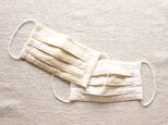 綿のダブルガーゼのプリーツマスク(白/生成り カラー選択)の画像