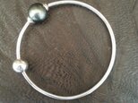 タヒチ黒真珠とsilverbollのブレスレット