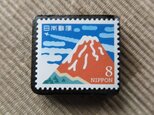 日本　富士山切手ブローチ6238の画像
