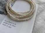 Baby Pearl Long Necklaces（Button）3.5ｍｍ淡水小粒,120ｃｍロングネックレスの画像