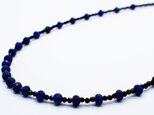 52~57cm ラピスラズリ&ブラックスピネル ネックレス 12月 誕生石