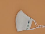 刺繍❁リネン×国産ガーゼのおしゃれ立体マスク（調節ゴム・ポケット付き）の画像
